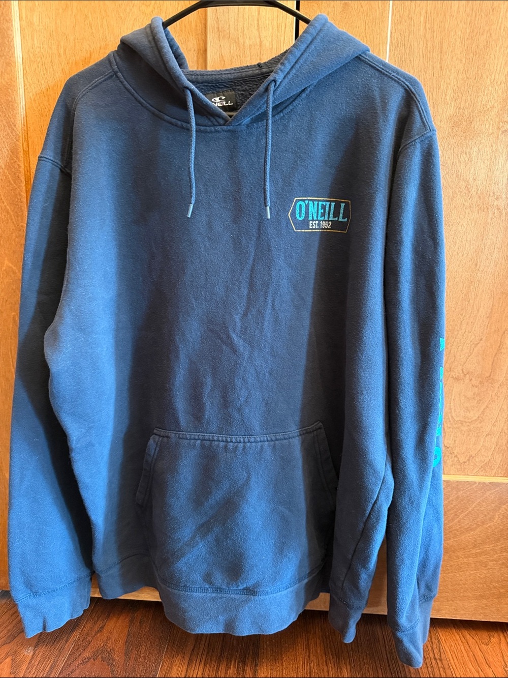 O'Neill Navy Pullover Hoodie with Teal Logo